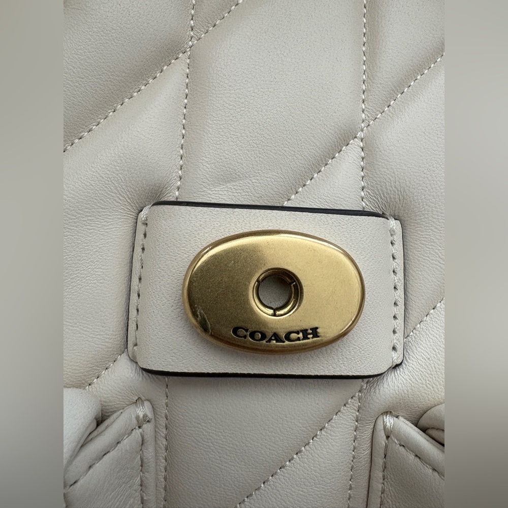 Coach Tabby Backpack With Pillow Quilting - Brass/Chalk - Picture 6 of 11